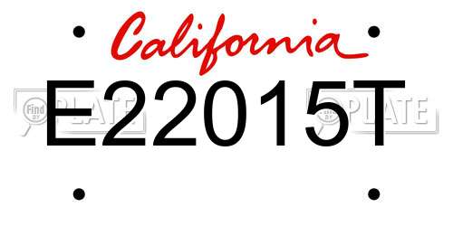 E22015T California License Plate