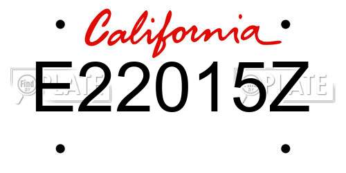 E22015Z California License Plate