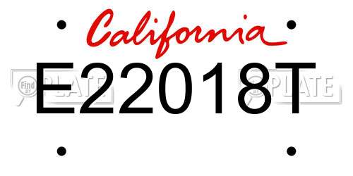 E22018T California License Plate