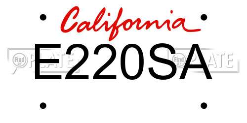 E220SA California License Plate