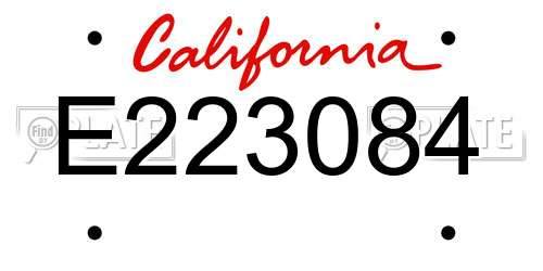 E223084 California License Plate