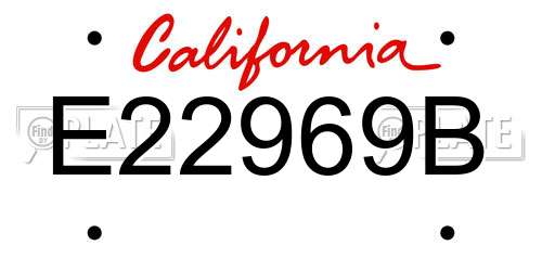 E22969B California License Plate
