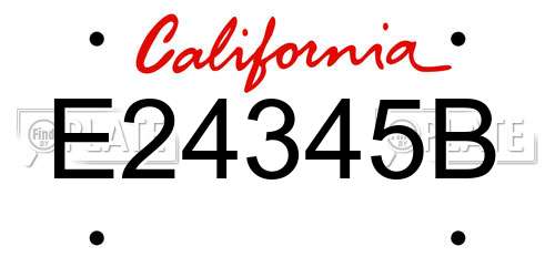 E24345B California License Plate