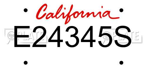 E24345S California License Plate