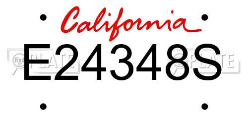 E24348S California License Plate