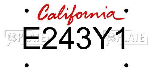 E243Y1 California License Plate