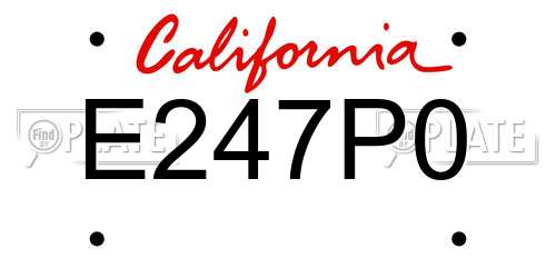 E247P0 California License Plate