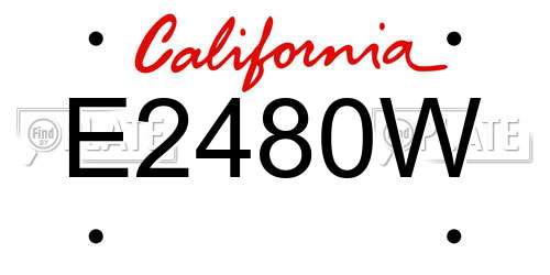 E2480W California License Plate
