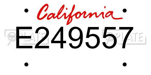 E249557 California License Plate