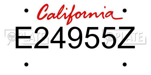 E24955Z California License Plate