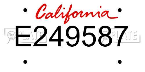 E249587 California License Plate