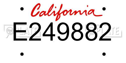E249882 California License Plate