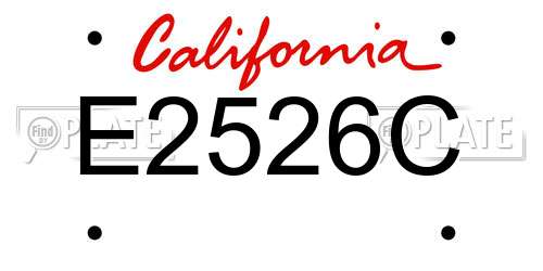 E2526C California License Plate
