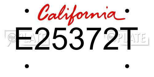 E25372T California License Plate