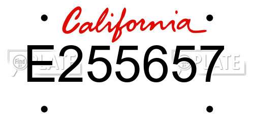E255657 California License Plate