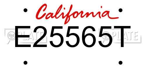 E25565T California License Plate