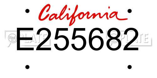 E255682 California License Plate