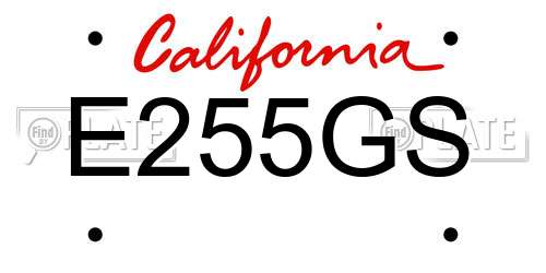 E255GS California License Plate