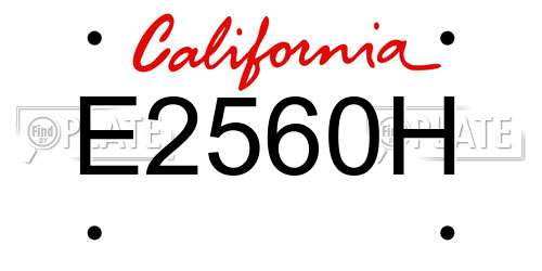 E2560H California License Plate