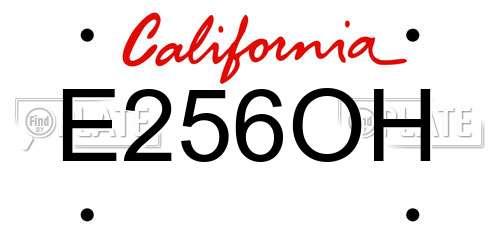 E256OH California License Plate