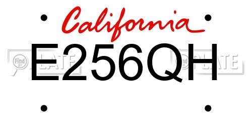 E256QH California License Plate