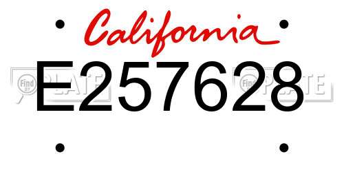 E257628 California License Plate