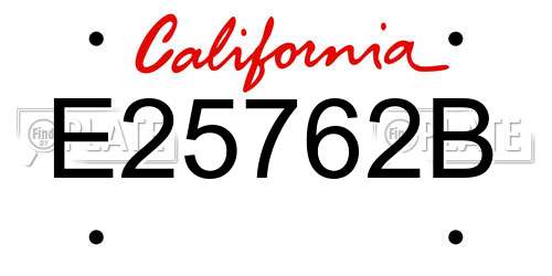 E25762B California License Plate