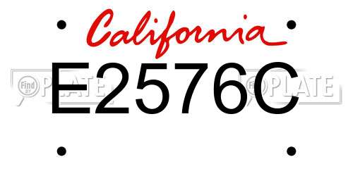E2576C California License Plate