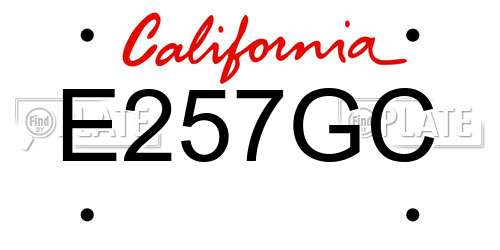 E257GC California License Plate