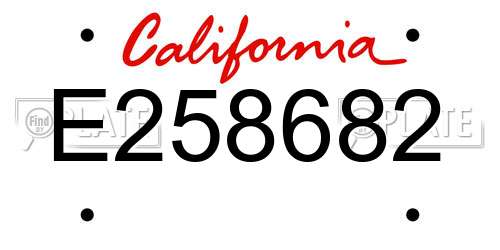 E258682 California License Plate