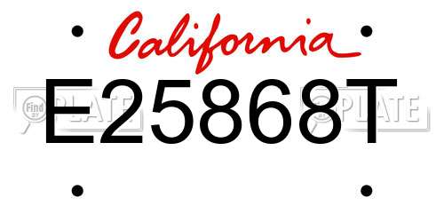E25868T California License Plate
