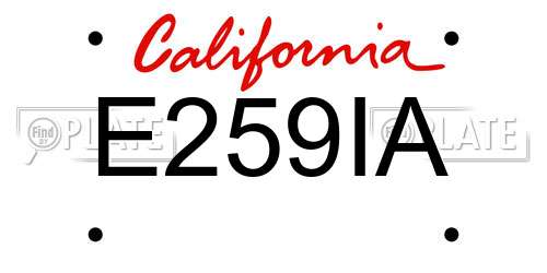 E259IA California License Plate