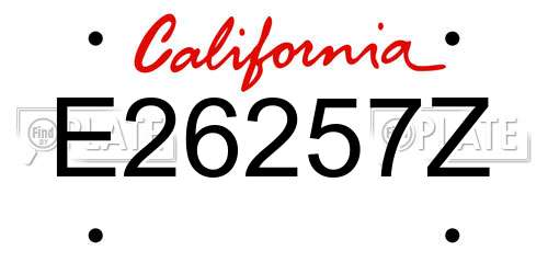 E26257Z California License Plate