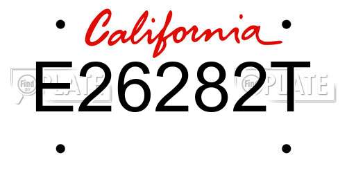 E26282T California License Plate
