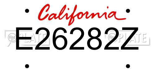 E26282Z California License Plate