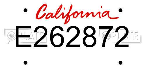 E262872 California License Plate