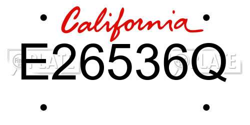 E26536Q California License Plate