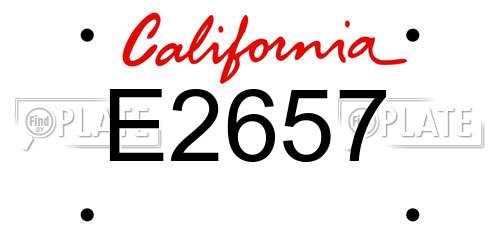 E2657 California License Plate