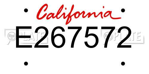 E267572 California License Plate