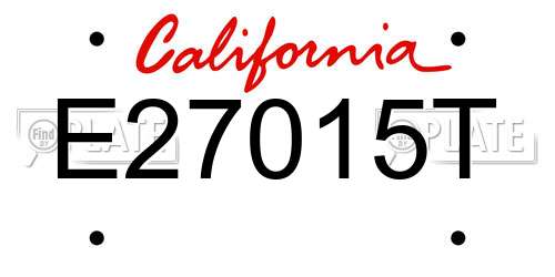 E27015T California License Plate
