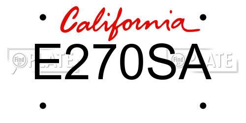 E270SA California License Plate