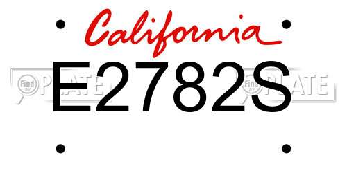 E2782S California License Plate
