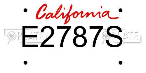 E2787S California License Plate
