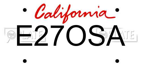 E27OSA California License Plate