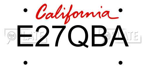 E27QBA California License Plate