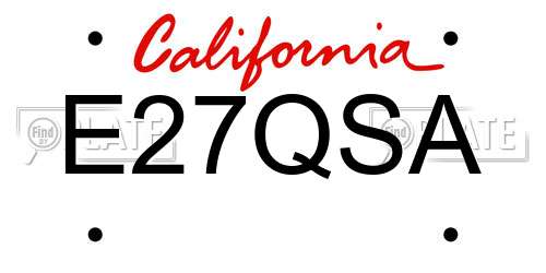 E27QSA California License Plate