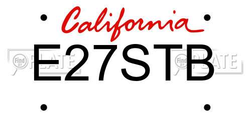 E27STB California License Plate