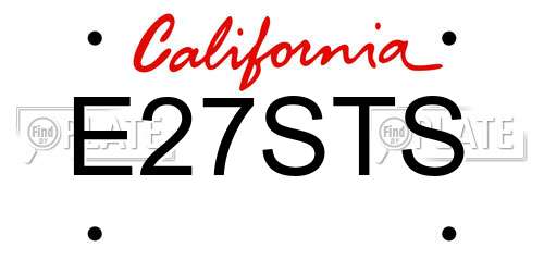 E27STS California License Plate