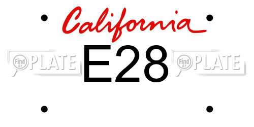 E28 California License Plate