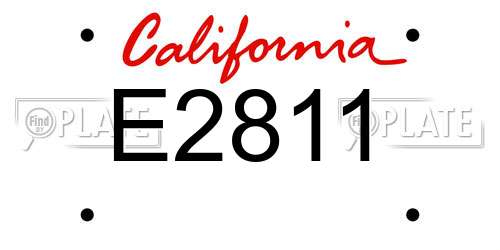 E2811 California License Plate